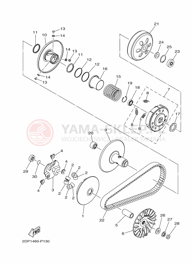 Schemat "sprzęgło" do Yamaha NMAX 150