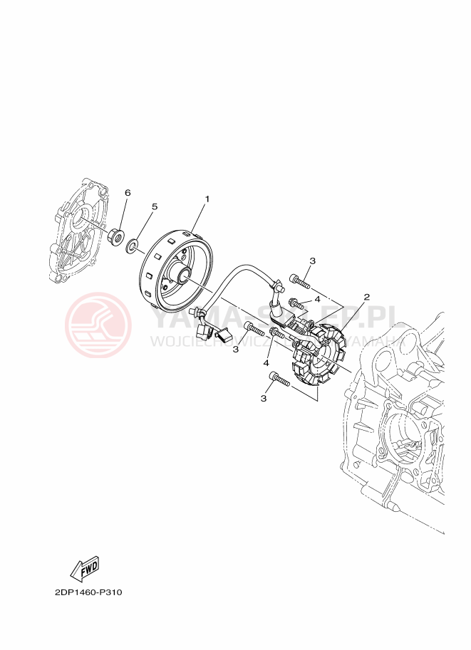 Schemat "prądnica" do Yamaha NMAX 150