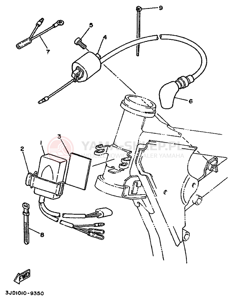 Schemat "układ elektryczny" do Yamaha YZ250WR WIDE RATIO YZ250