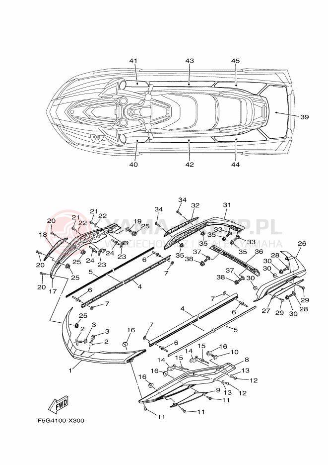Schemat "GUNWALE - MAT" do Yamaha FX1800H-X
