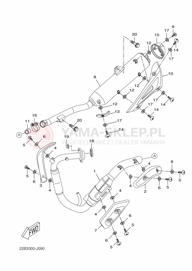 Schemat "Wydech końcowy" do Yamaha WR125X