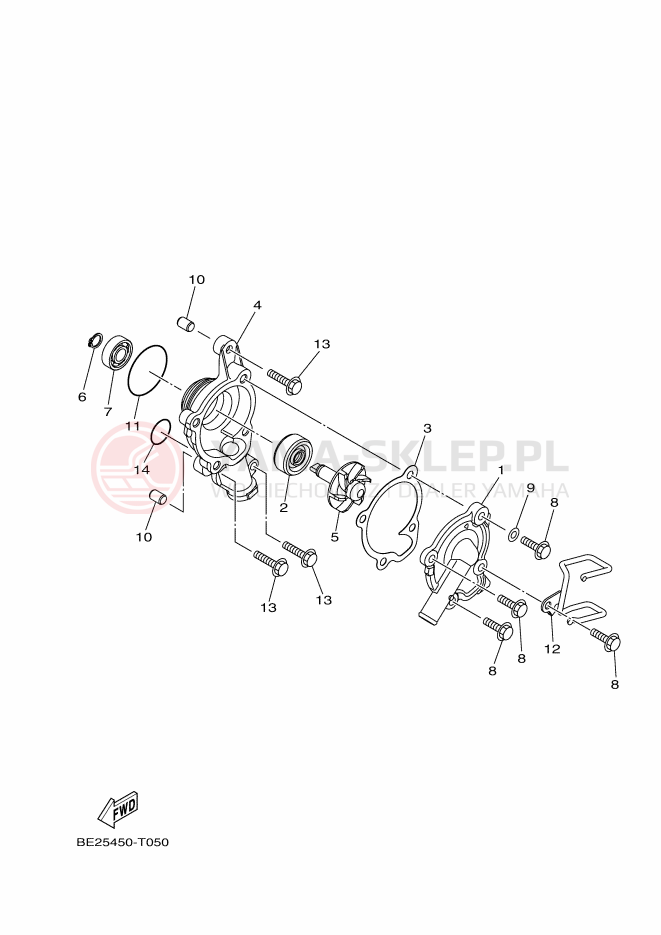 Schemat "Pompa wody" do Yamaha TRICITY 155