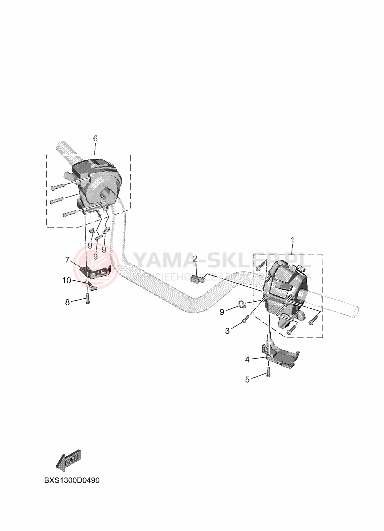 Schemat "Kierownica i osprzęt" do Yamaha TRACER 9 Y-AMT