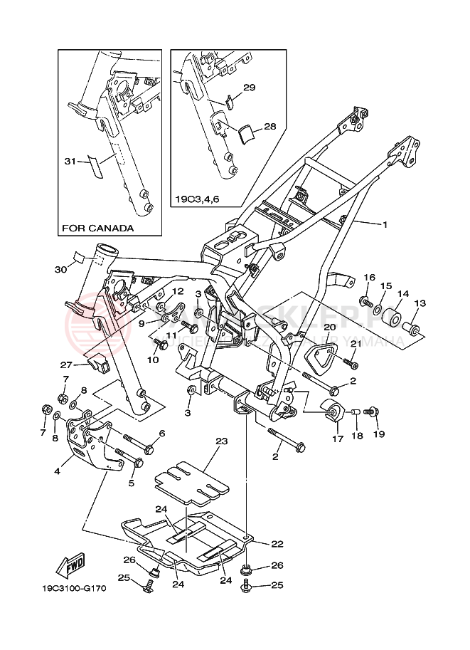 Schemat "rama" do Yamaha TT-R125LWE