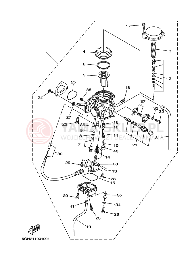 Schemat "Gaźnik" do Yamaha YFM400FA