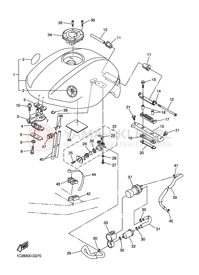 Schemat "zbiornik paliwa" do Yamaha FZS1000S FAZER