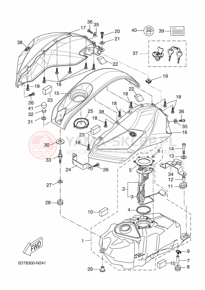 Schemat "zbiornik paliwa" do Yamaha YZF-R125