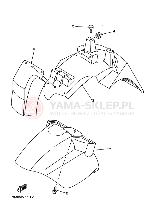 Schemat "błotnik" do Yamaha BA50N GEAR