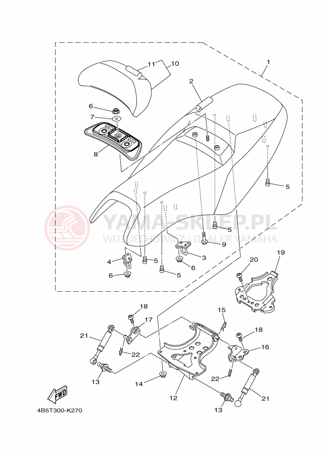 Schemat "siedzenie" do Yamaha TMAX