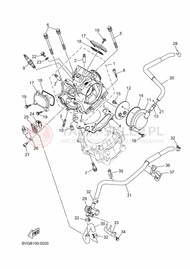 Schemat "głowica" do Yamaha KODIAK 700 EPS