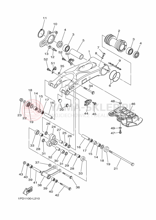 Schemat "wahacz" do Yamaha YFZ450B
