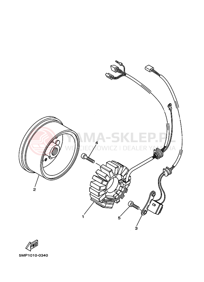 Schemat "prądnica" do Yamaha XT225WE SEROW