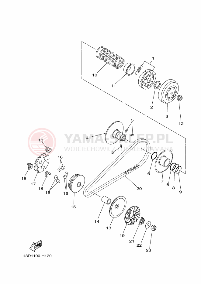 Schemat "sprzęgło" do Yamaha YFM90