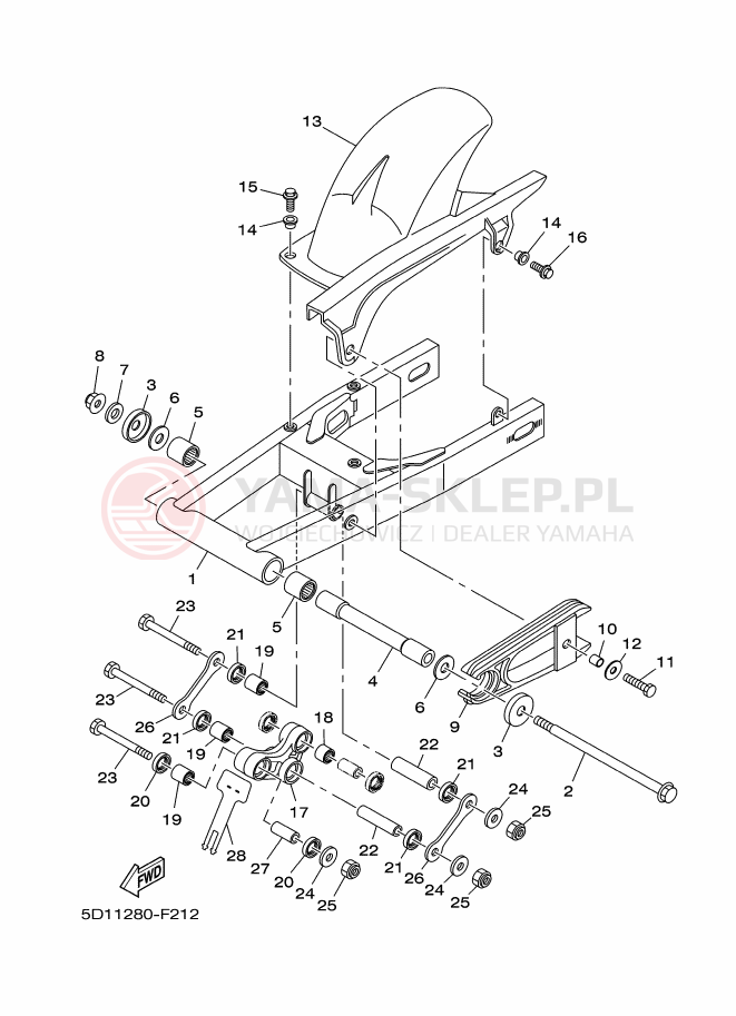 Schemat "wahacz" do Yamaha YBR