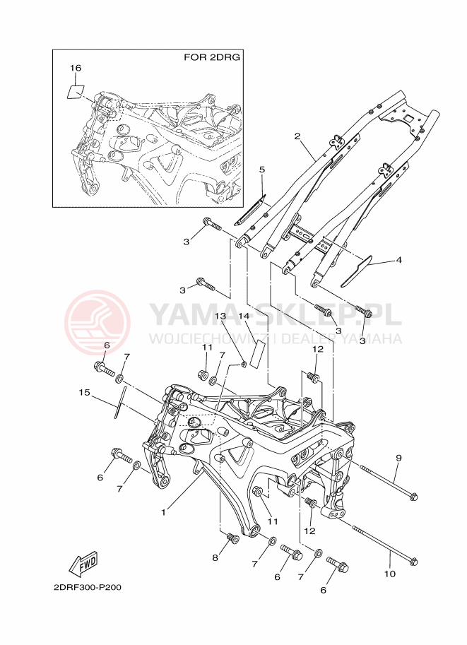 Schemat "rama" do Yamaha MT-09 ABS