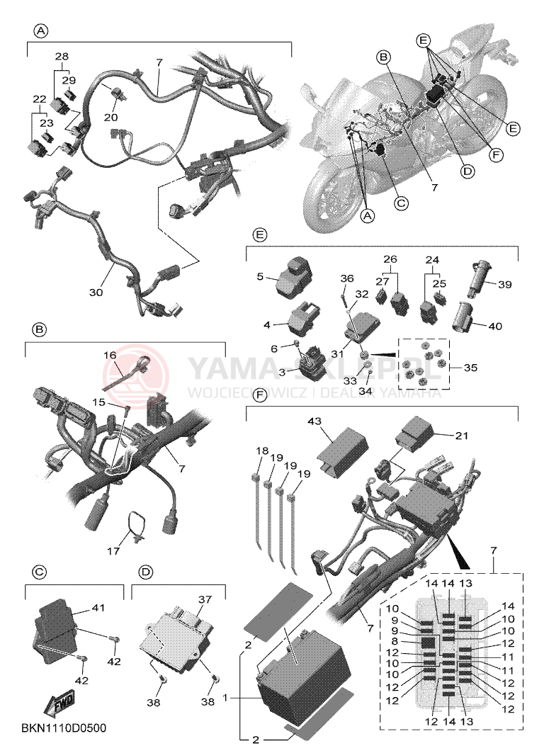 Schemat "układ elektryczny" do Yamaha R9 35KW