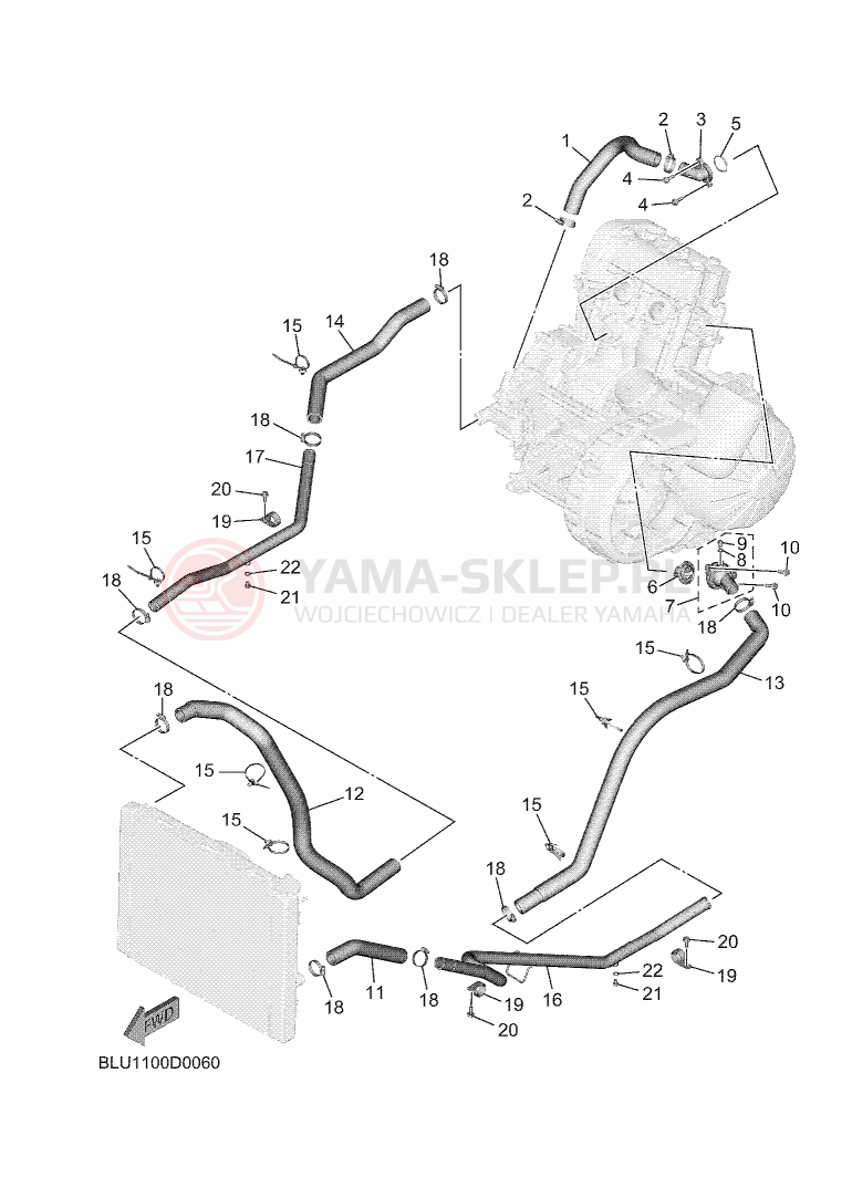 Schemat "Pompa wody" do Yamaha WOLVERINE RMAX2 1000 SE