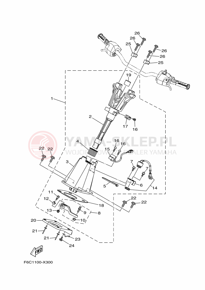 Schemat "Półki zawieszenia" do Yamaha JB1050-X
