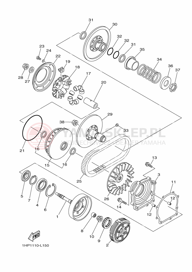 Schemat "sprzęgło" do Yamaha YFM700FWAD