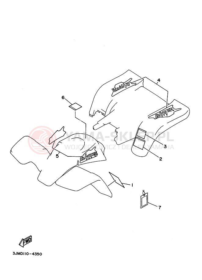 Schemat "naklejki" do Yamaha BLASTER