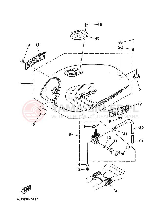 Schemat "zbiornik paliwa" do Yamaha RX115