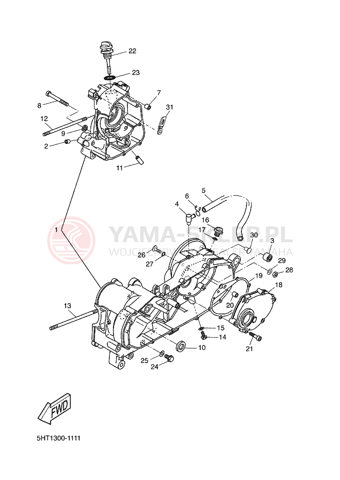 Schemat "Pokrywa silnika" do Yamaha THUNDER