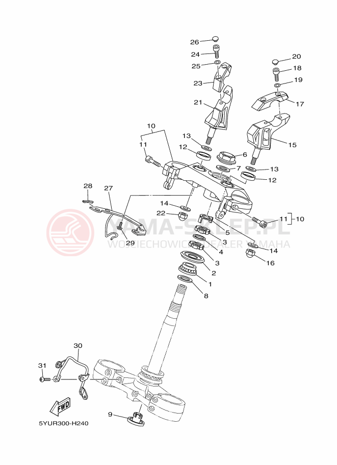 Schemat "Półki zawieszenia" do Yamaha MT01S