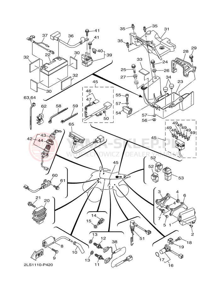 Schemat "układ elektryczny" do Yamaha YFM700R