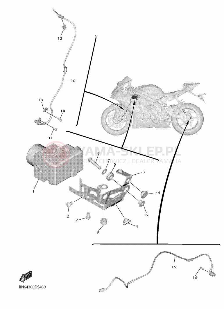 Schemat "układ elektryczny" do Yamaha YZF-R6