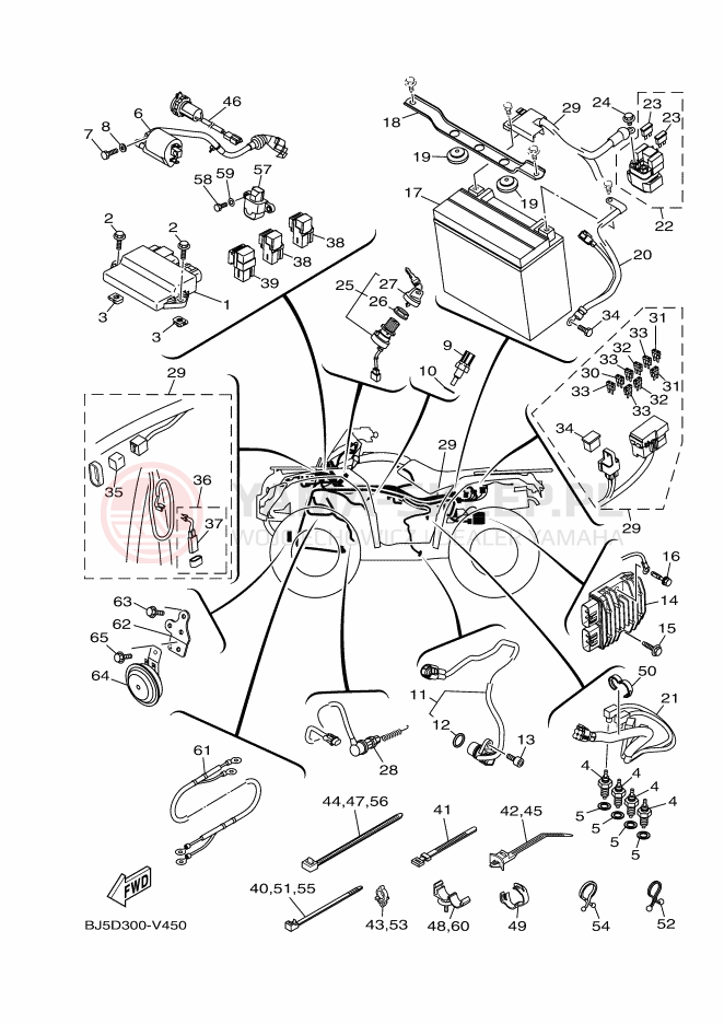 Schemat "układ elektryczny" do Yamaha YFM450FWB KODIAK 450