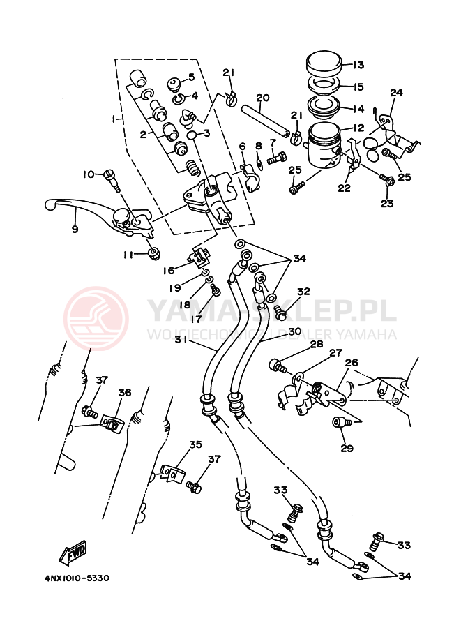 Schemat "Pompa hamulcowa przednia" do Yamaha TRX850
