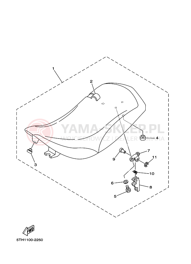 Schemat "siedzenie" do Yamaha YFM80
