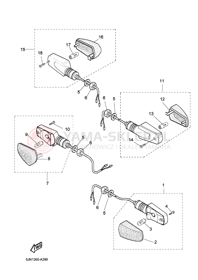 Schemat "kierunkowskazy" do Yamaha BT1100
