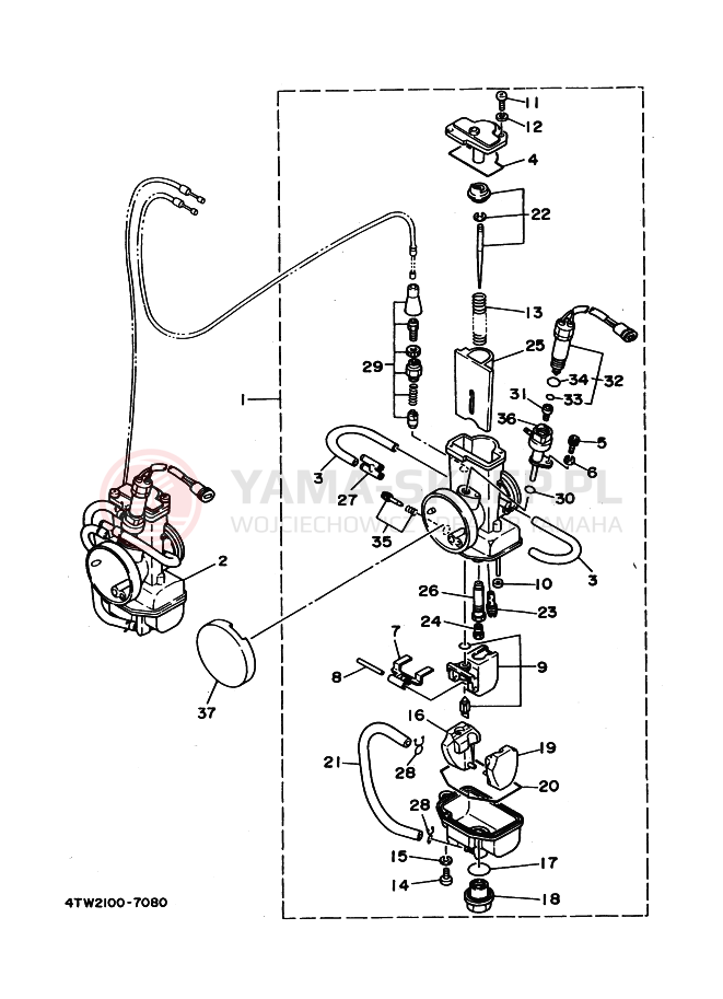 Schemat "Gaźnik" do Yamaha TZ250