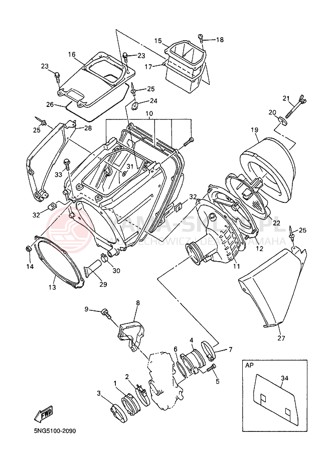 Schemat "Wtrysk paliwa" do Yamaha WR426F