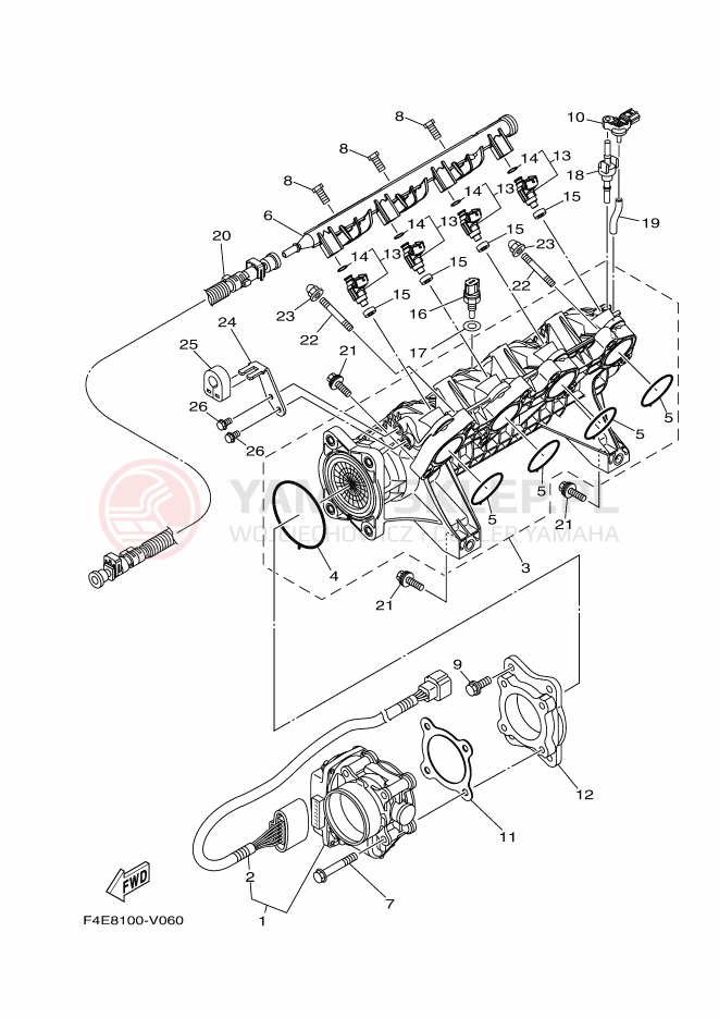 Schemat "Wtrysk paliwa" do Yamaha VX CRUISER HO