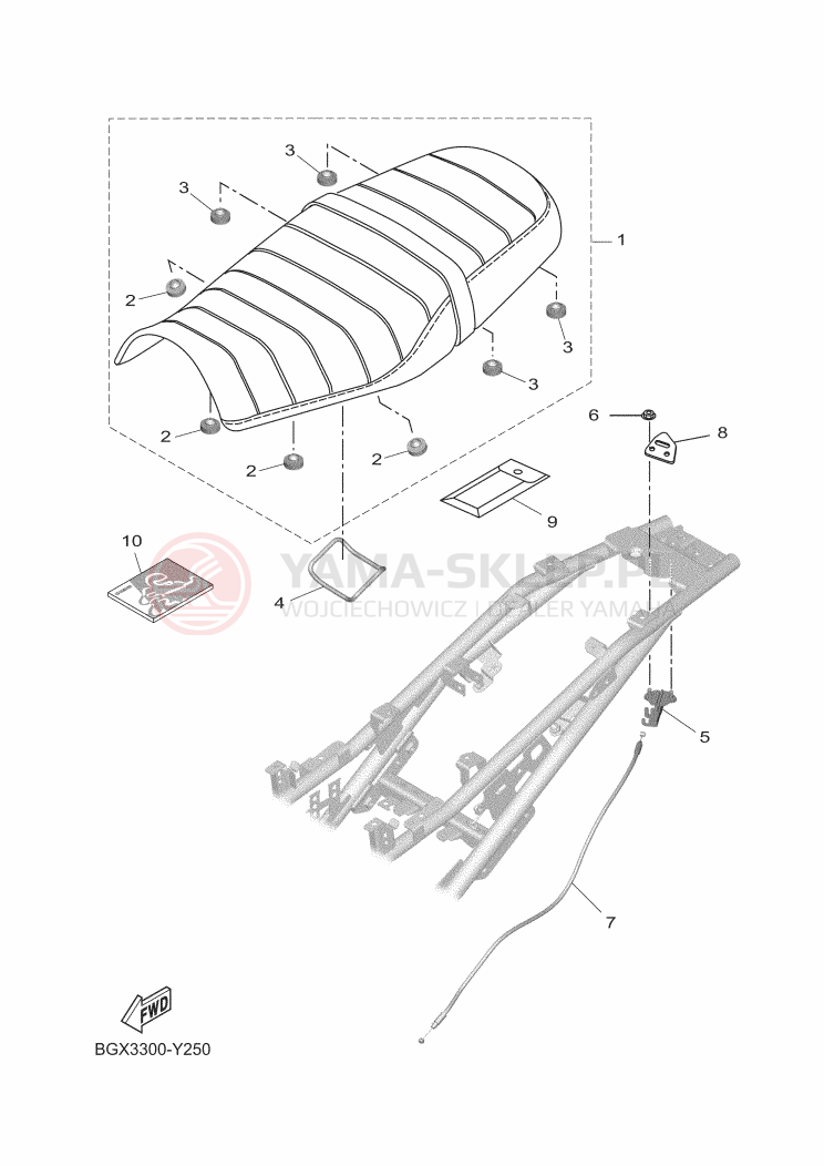 Schemat "siedzenie" do Yamaha XSR125