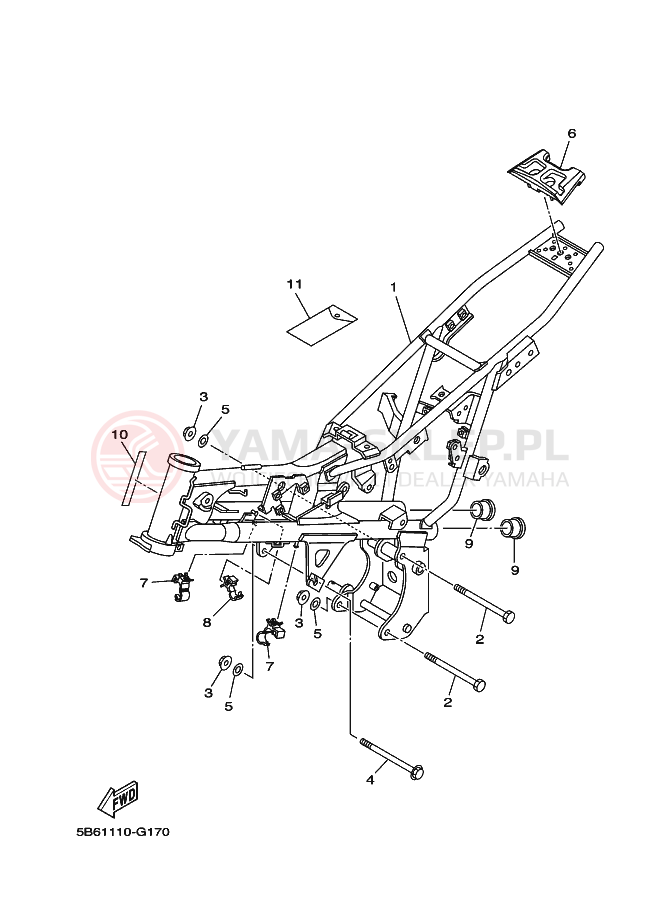 Schemat "rama" do Yamaha TT-R110E