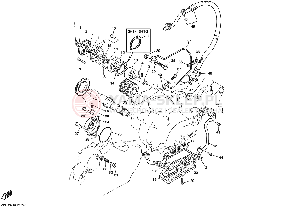 Schemat "Pompa olejowa" do Yamaha SR400