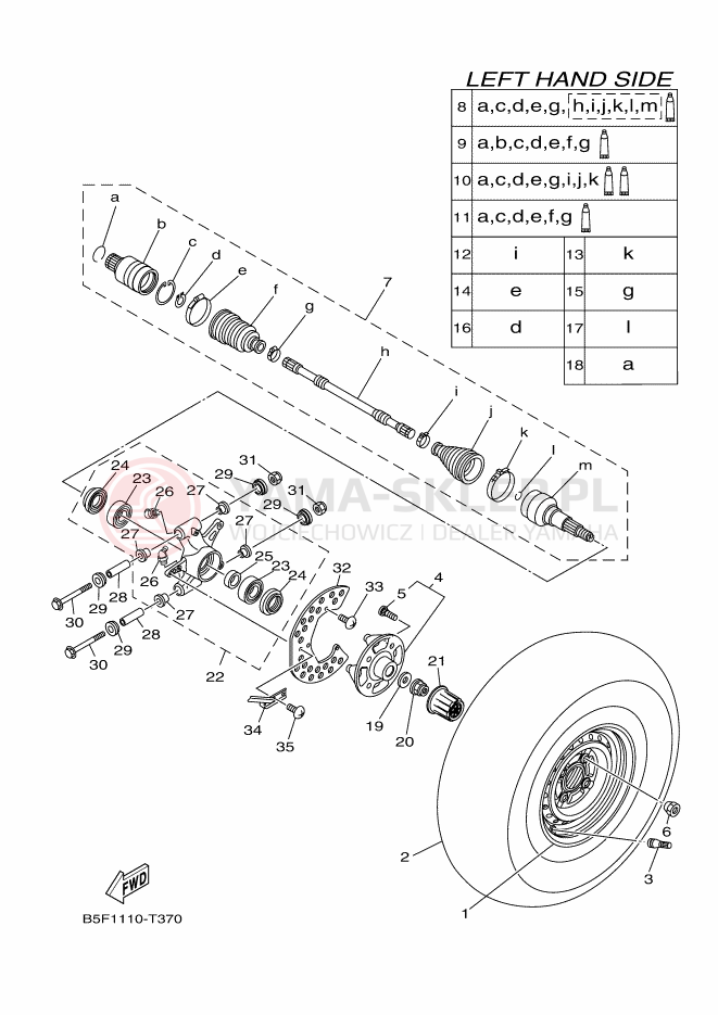 Schemat "Koło tył" do Yamaha VIKING