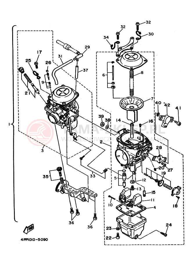 Schemat "Gaźnik" do Yamaha XV1100 VIRAGO