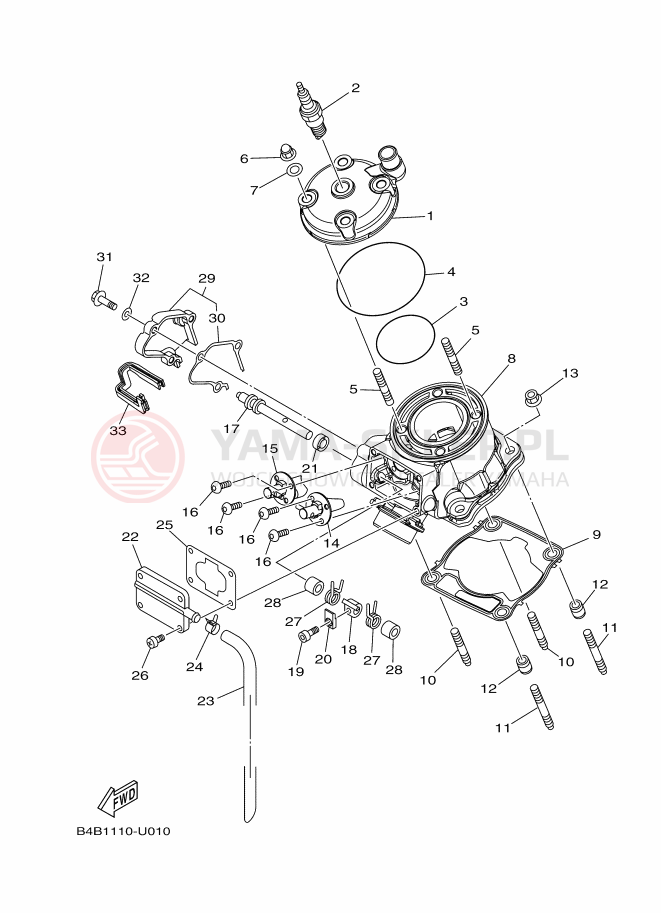 Schemat "cylinder" do Yamaha YZ85