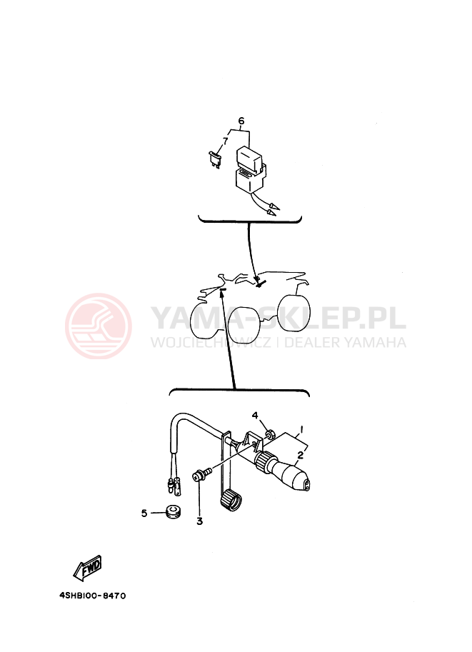 Schemat "układ elektryczny" do Yamaha YFM400FWK