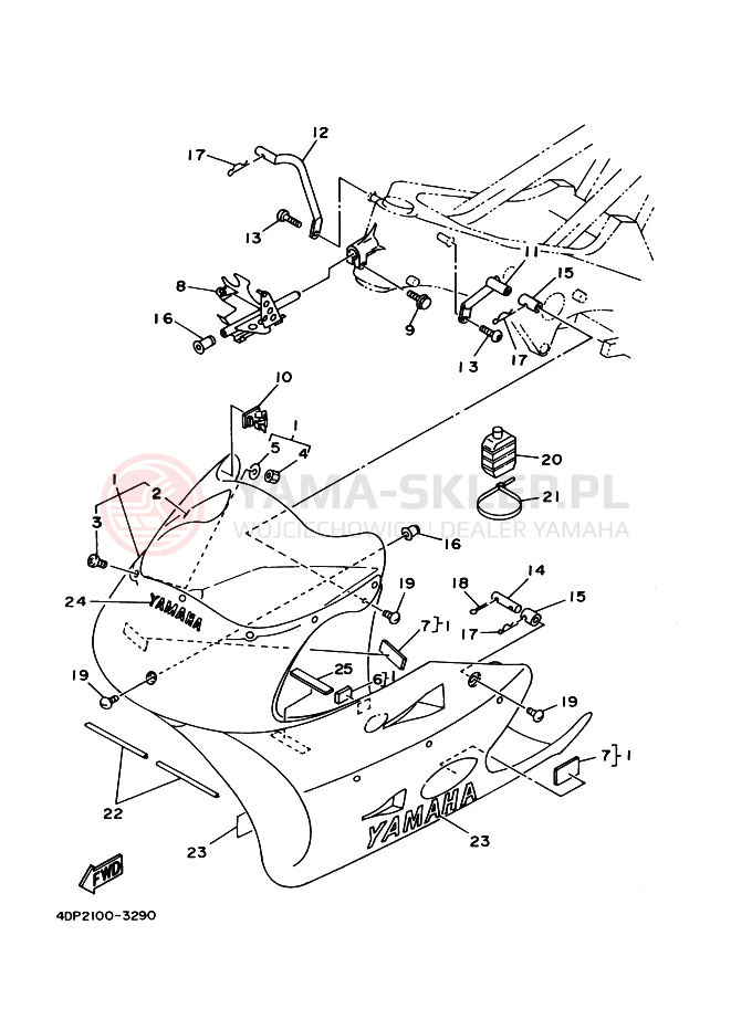 Schemat "Obudowa silnika" do Yamaha TZ250