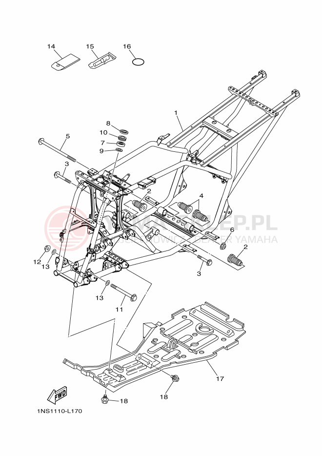 Schemat "rama" do Yamaha GRIZZLY 350 4WD