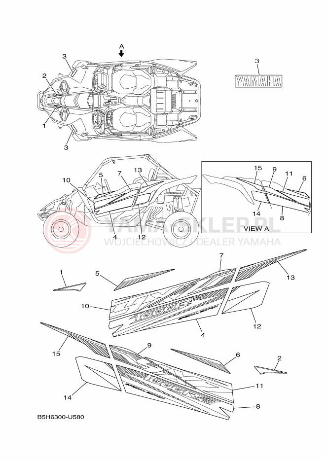 Schemat "Naklejki" do Yamaha YXZ1000R SS