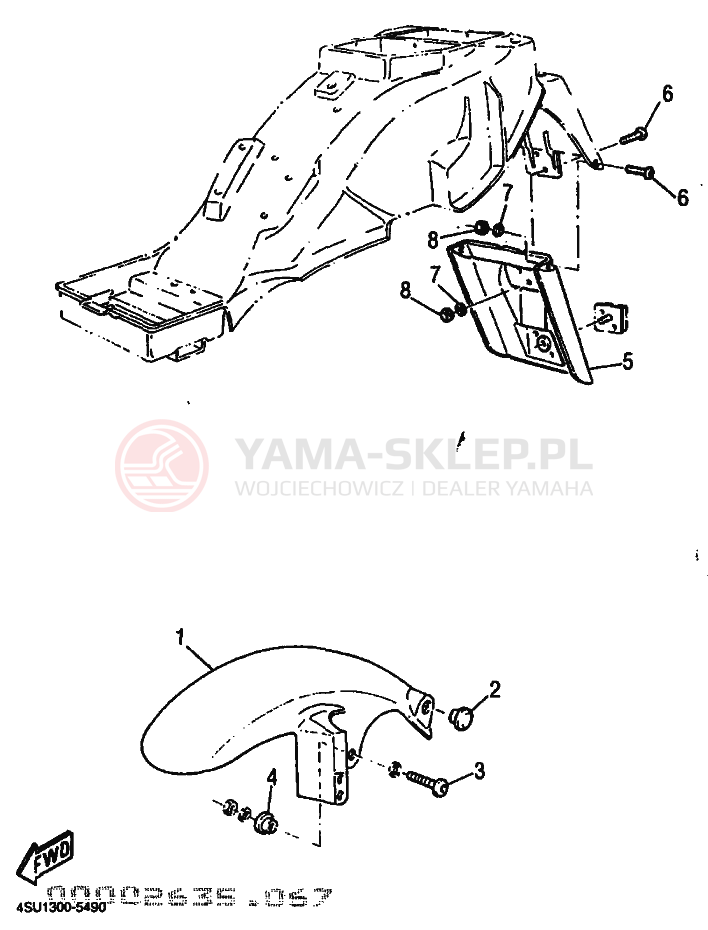 Schemat "błotnik" do Yamaha SZR660