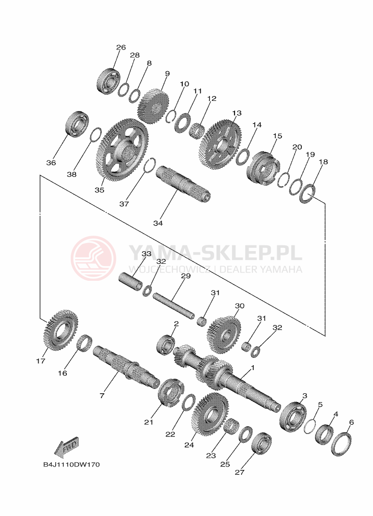 Schemat "Skrzynia biegów " do Yamaha WOLVERINE RMAX EPS SE
