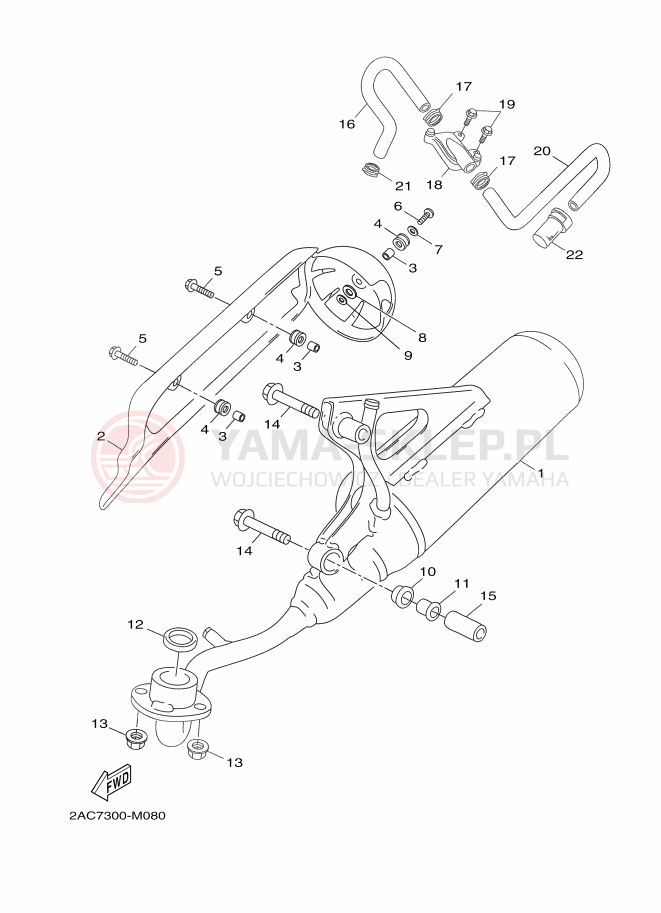 Schemat "Wydech końcowy" do Yamaha NEOS 4
