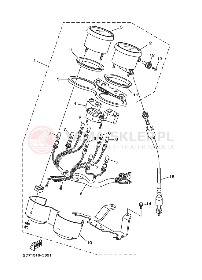 Schemat "licznik" do Yamaha YBR125EGS
